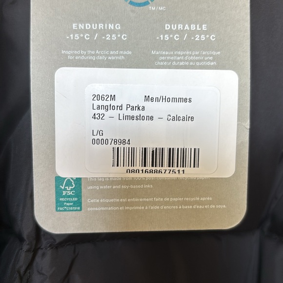 Canada Goose NWT Men's Langford Heritage Parka Jacket Size L Limestone w Fur - Picture 8 of 10